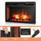 26 Inch Recessed Freestanding Fireplace Heater with 3-Level Flame, 6H Timer, Remote, Quiet Operation & Brick Design