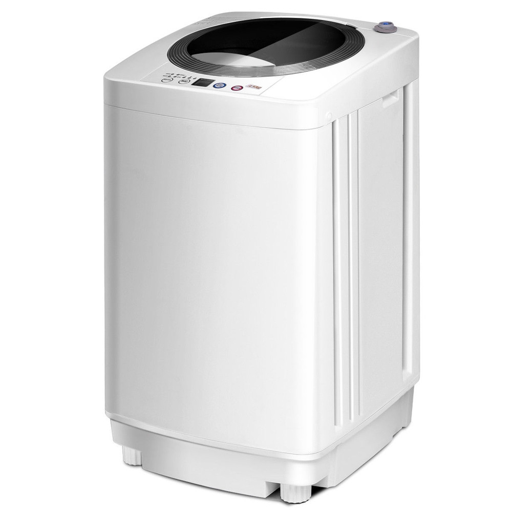 Portable 7.7 lbs Automatic Laundry Washing Machine with Drain Pump, Compact Top Load Washer for Apartments, Dorms, RVs