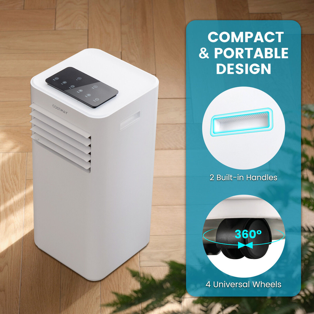 10000 BTU Portable Air Conditioner with Remote Control, Dehumidifier & Fan, Quiet AC Unit for Room Home Office Bedroom