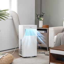 5000 btu portable air conditioner cools 250 sq.ft, 3-in-1 ac unit with dehumidifier & fan