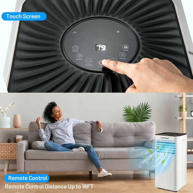 10000 BTU Portable Evaporative Air Cooler Dehumidifier with Remote, 24H Timer, Fan & Sleep Mode for Home Office Use