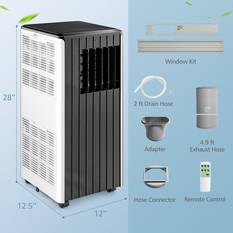 8000 BTU Portable Air Conditioner with Cool Humidifier & Sleep Mode, AC Unit for Rooms Up to 250 Sq.Ft with Remote