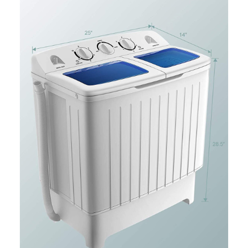Compact Twin Tub Washing Machine For Home Use Portable Washer  Dryer With Separate Spin Tub Ideal F 3