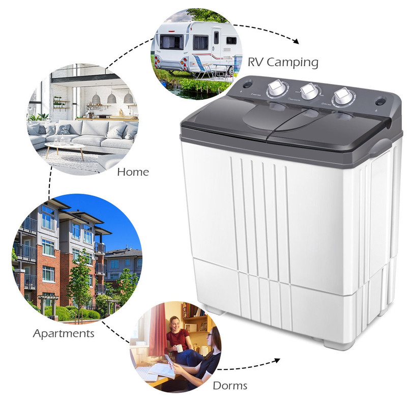 Portable TwinTub Washing Machine Compact SemiAutomatic Washer And Spinner For Small Spaces And Trav 1