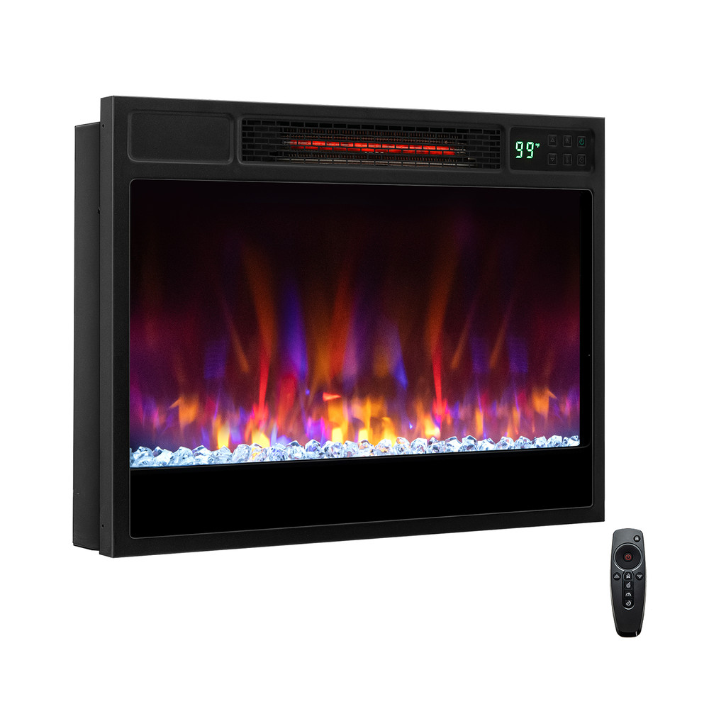 Recessed Electric Fireplace Insert With Remote Control Wall Mounted Infrared Heater With Flame Sett 0