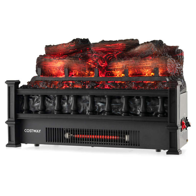 Electric Fireplace Heater With Realistic Pinewood Ember Bed Infrared Log Insert For Home Living Roo 0