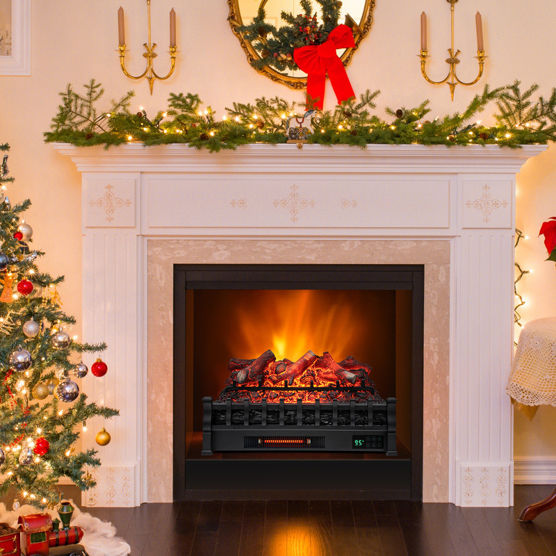 Electric Fireplace Heater With Remote Control Realistic Lemonwood Ember Bed 3 Modes Quiet Indoor I 1