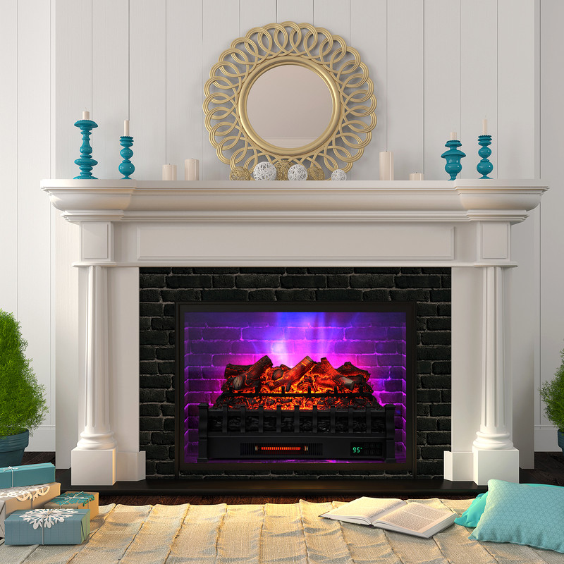 Electric Fireplace Heater With Remote Control Realistic Lemonwood Ember Bed 3 Modes Quiet Indoor I 6