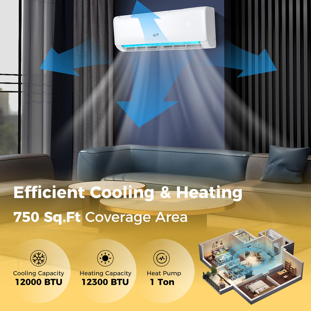 Airtural Series Ductless Mini Split Air Conditioner With Heat Pump Energy Star Certified AC For Hom 3