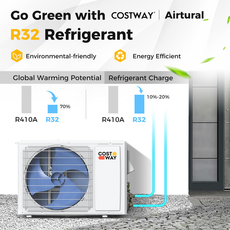 Airtural BTU Ductless Mini Split AC And Heater Inverter System Energy Star Certified WiFi Enabled 5
