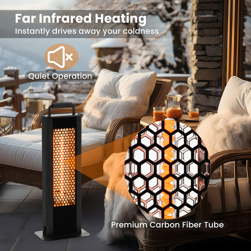 IP65 Waterproof Aluminum Heater With DoubleSided Heating Quiet Infrared Patio Heater With Overheat  4