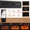 Modern Fireplace Corner TV Stand For TVs LED Light Strip Smart App Control Glass Shelves Heater Wit 4
