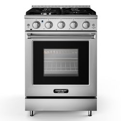 professional freestanding gas range with burners cooktop, convection oven & lp kit