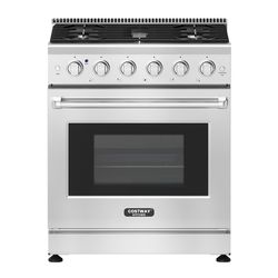 natural gas range with burners cooktop, freestanding oven with convection, storage drawer