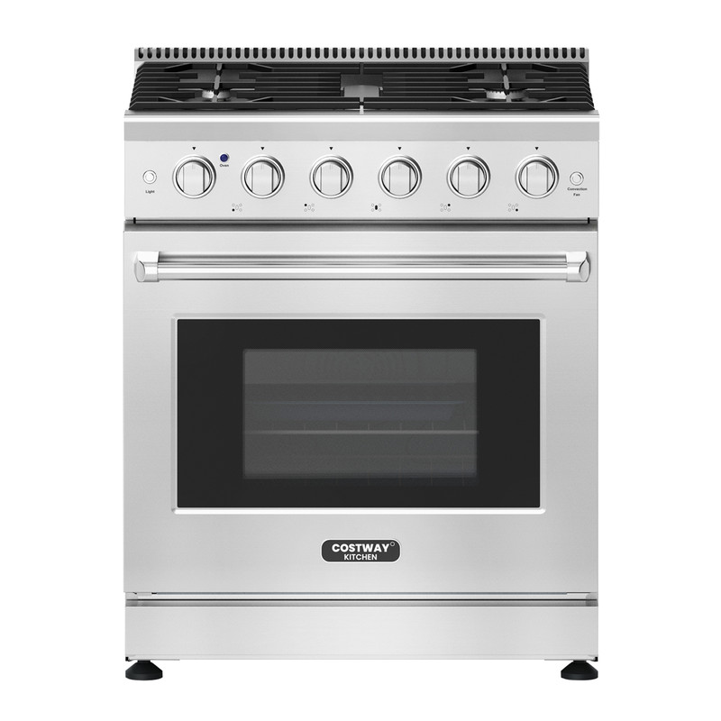 Natural Gas Range With Burners Cooktop Freestanding Oven With Convection Storage Drawer 0