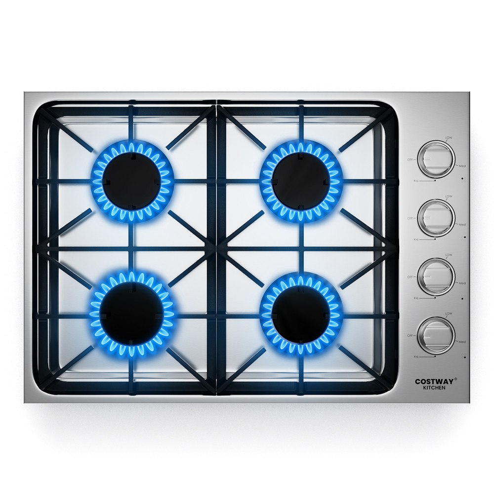 Professional Gas Cooktop With Sealed Burners Stainless Steel Body DishwasherSafe Cast Iron Grates 0