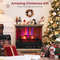 Electric Freestanding Fireplace With Remote 3Sided Flame Heater With Timer Adjustable Thermostat W 5