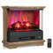 Electric Freestanding Fireplace With Remote 3Sided Flame Heater With Timer Adjustable Thermostat W 0