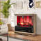 Electric Freestanding Fireplace With Remote 3Sided Flame Heater With Timer Adjustable Thermostat W 6