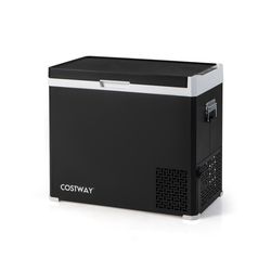 heavy-duty dual zone car fridge freezer, portable compressor refrigerator for camping, rvs, trucks & outdoor travel