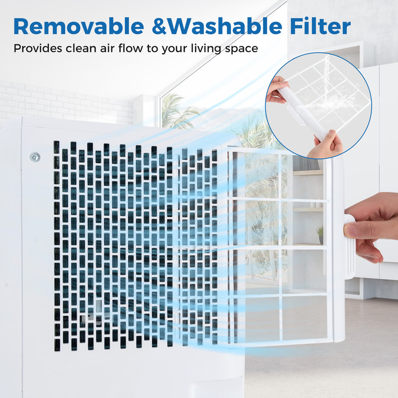 8,000/10,000 BTU Portable Air Conditioner – 3-in-1 Floor AC Unit with Fan & Dehumidifier for Rooms Up to 250 Sq.Ft