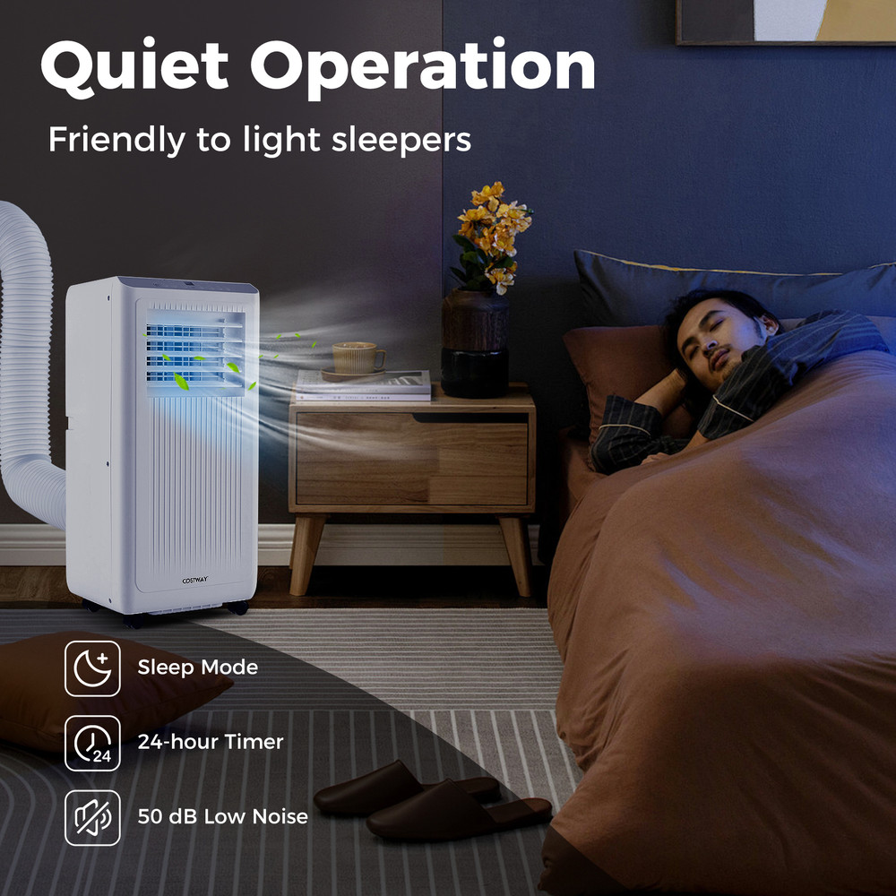 8000/10000 BTU Portable Air Conditioner – 3-in-1 AC Unit with Fan & Dehumidifier for Rooms up to 350 Sq.Ft