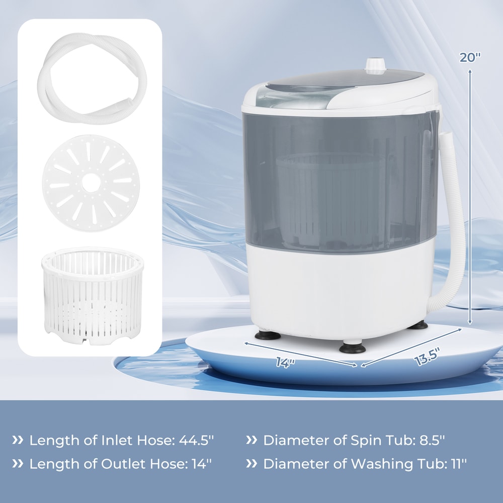 Portable Mini Washing Machine – Semi-Automatic Washer & Spinner Combo with Single Tub for Compact Spaces