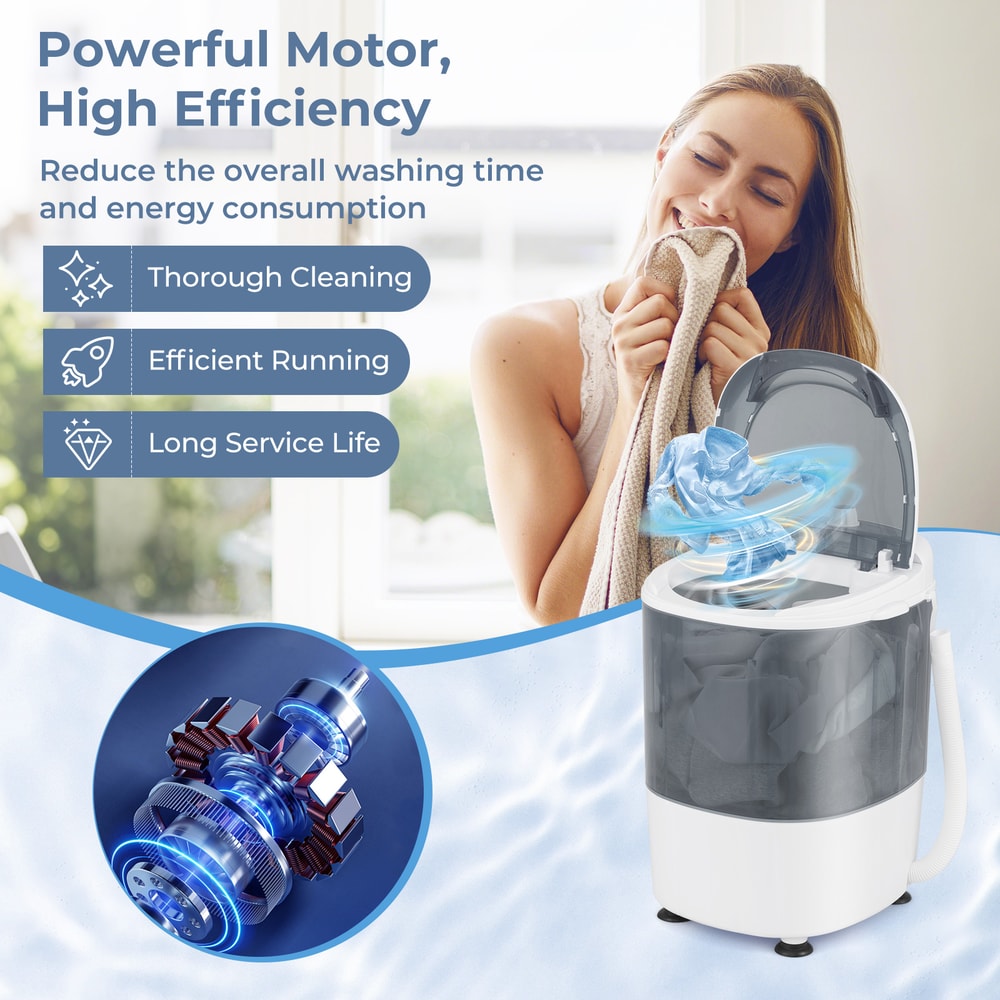 Portable Mini Washing Machine – Semi-Automatic Washer & Spinner Combo with Single Tub for Compact Spaces