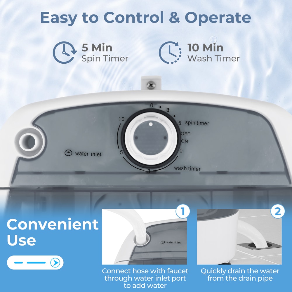 Portable Mini Washing Machine – Semi-Automatic Washer & Spinner Combo with Single Tub for Compact Spaces