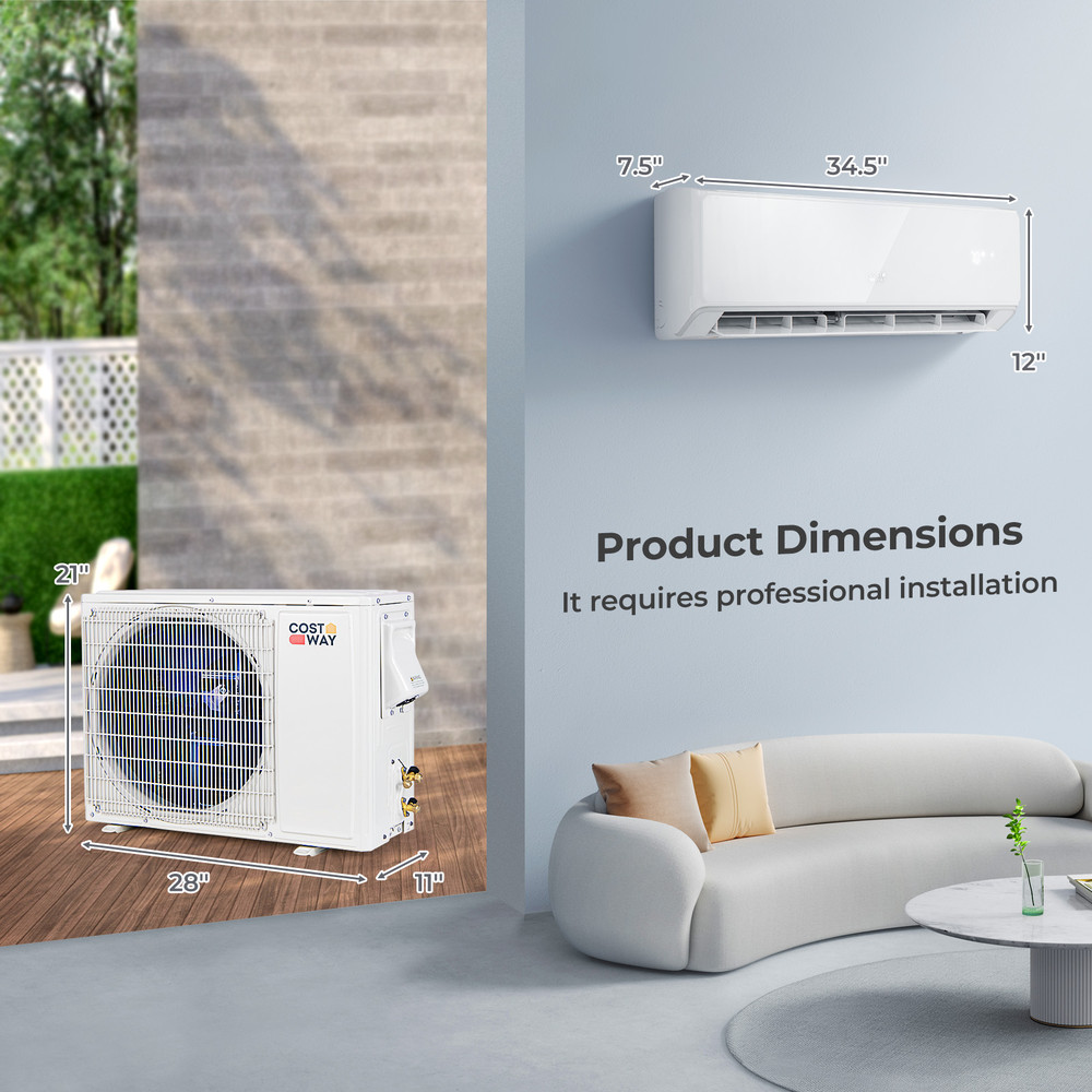 12000 BTU 22 SEER2 208-230V WiFi Mini Split Air Conditioner & Heater, White |Energy-Efficient Inverter AC
