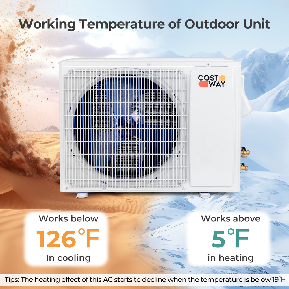 12000 BTU 22 SEER2 208-230V WiFi Mini Split Air Conditioner & Heater, White |Energy-Efficient Inverter AC