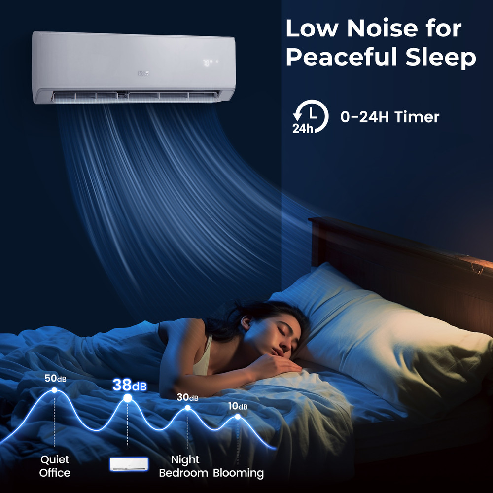 Energy Star Certified 24000 BTU Mini Split Air Conditioner and Heater – 21 SEER2, WiFi Enabled, 208-230V, White