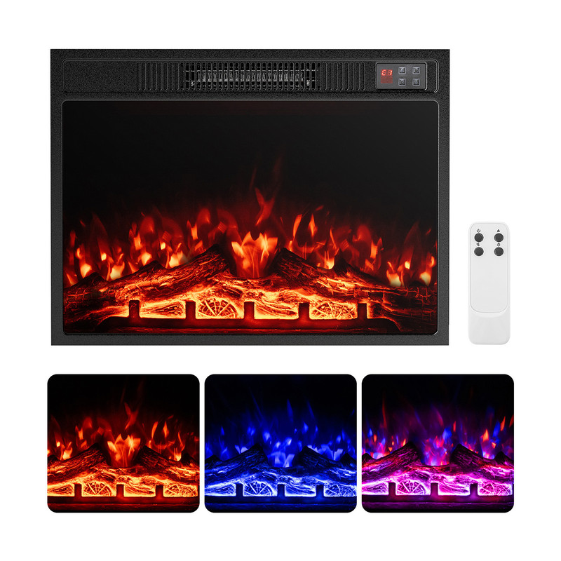 23 Inch Electric Fireplace Insert Heater, Adjustable Flame Color & 1500W Heating for 400 Sq Ft