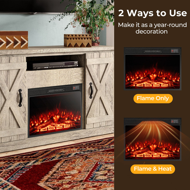 23 Inch Electric Fireplace Insert Heater, Adjustable Flame Color & 1500W Heating for 400 Sq Ft