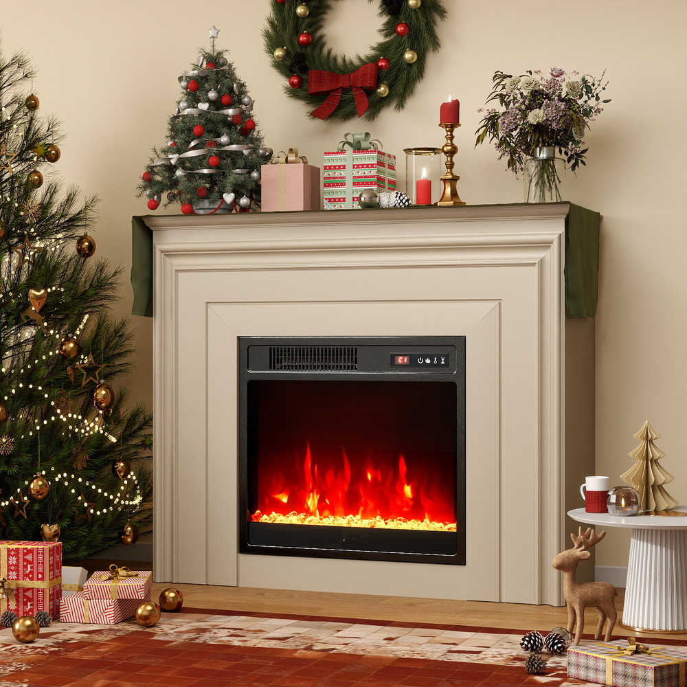 18 Inch Electric Fireplace Insert, Fireplace Heater with Overheat Protection & Remote Control