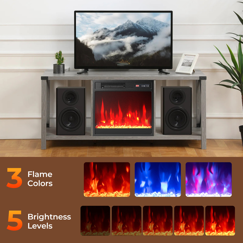 18 Inch Electric Fireplace Insert, Fireplace Heater with Overheat Protection & Remote Control