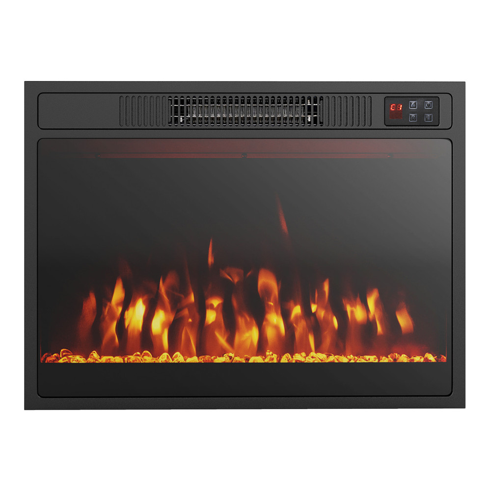 23-Inch 750W/1500W Electric Fireplace Heater with Adjustable Flame Color & Brightness – Realistic & Energy-Efficient