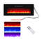 36-Inch Electric Fireplace Heater – Recessed Wall-Mounted with LED Strip Lights & Remote Control
