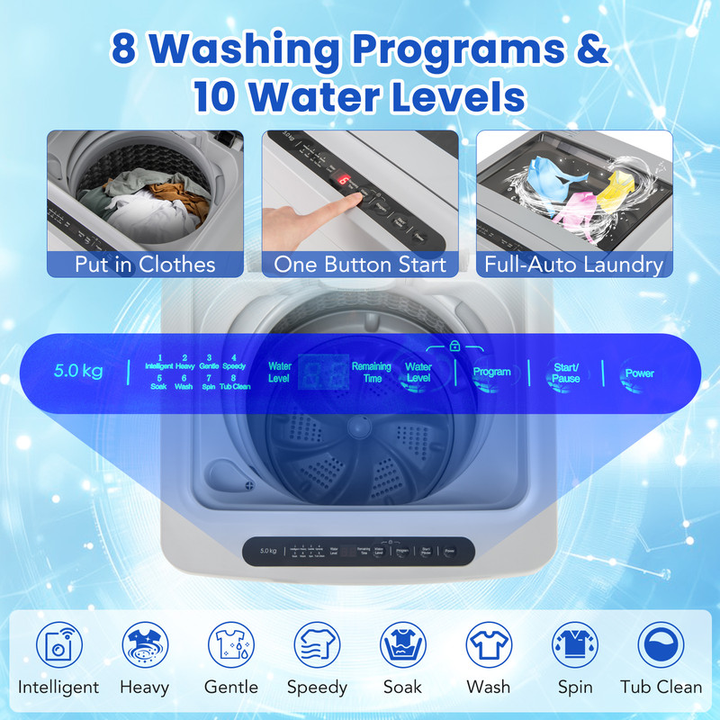 Washer and Spin Combo, Full-Automatic Washing Machine for Effortless Laundry