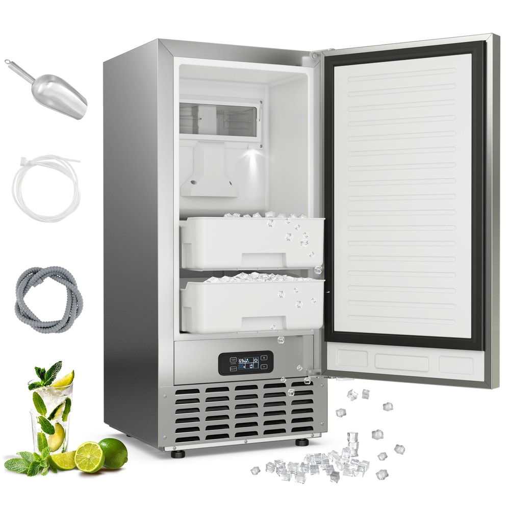 Under Counter Nugget Ice Maker, Self-Cleaning with 24H Timer & Chewable Ice