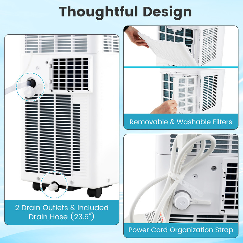 Portable Air Conditioner 3in1 10000 BTU Stand Up AC Unit With Dehumidifier  Remote 7