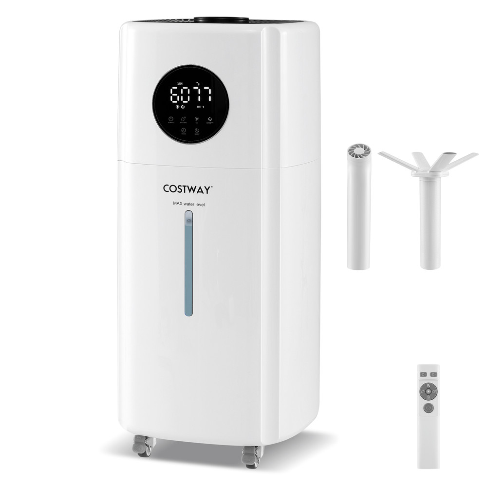 55Gal Humidifier For Large Room With 360 Nozzles  Wheels HighCapacity Cool Mist 0