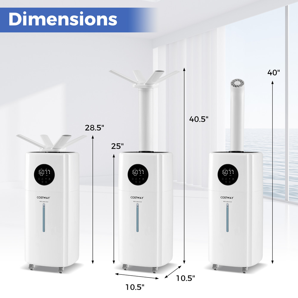 55Gal Humidifier For Large Room With 360 Nozzles  Wheels HighCapacity Cool Mist 2