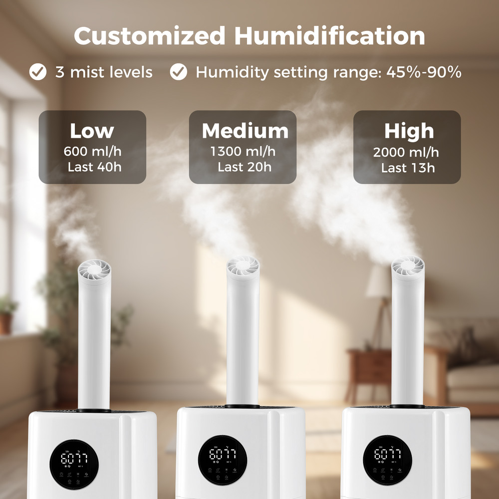 55Gal Humidifier For Large Room With 360 Nozzles  Wheels HighCapacity Cool Mist 5
