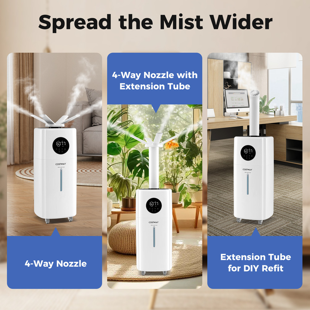 55Gal Humidifier For Large Room With 360 Nozzles  Wheels HighCapacity Cool Mist 6