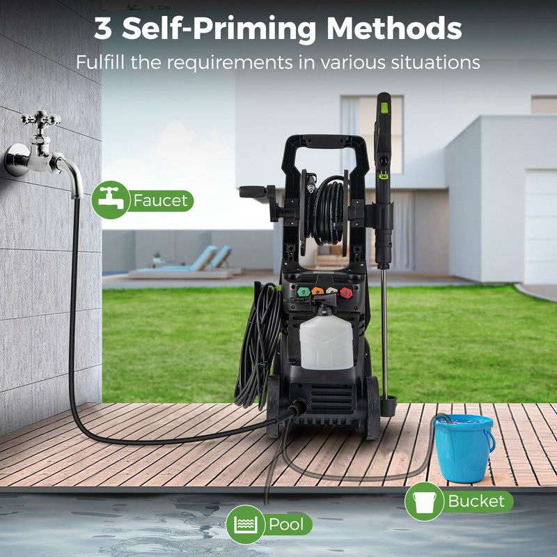 2150PSI Electric Pressure Washer 12GPM High Power With 4 Quick Connect Nozzles  Foam Cannon 6