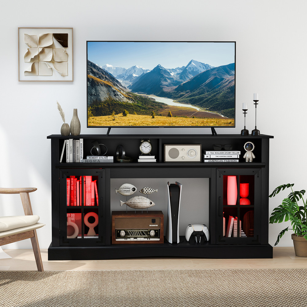 LED TV Stand with Remote Control, Adjustable Lighting & Storage for 40-65 Inch TVs