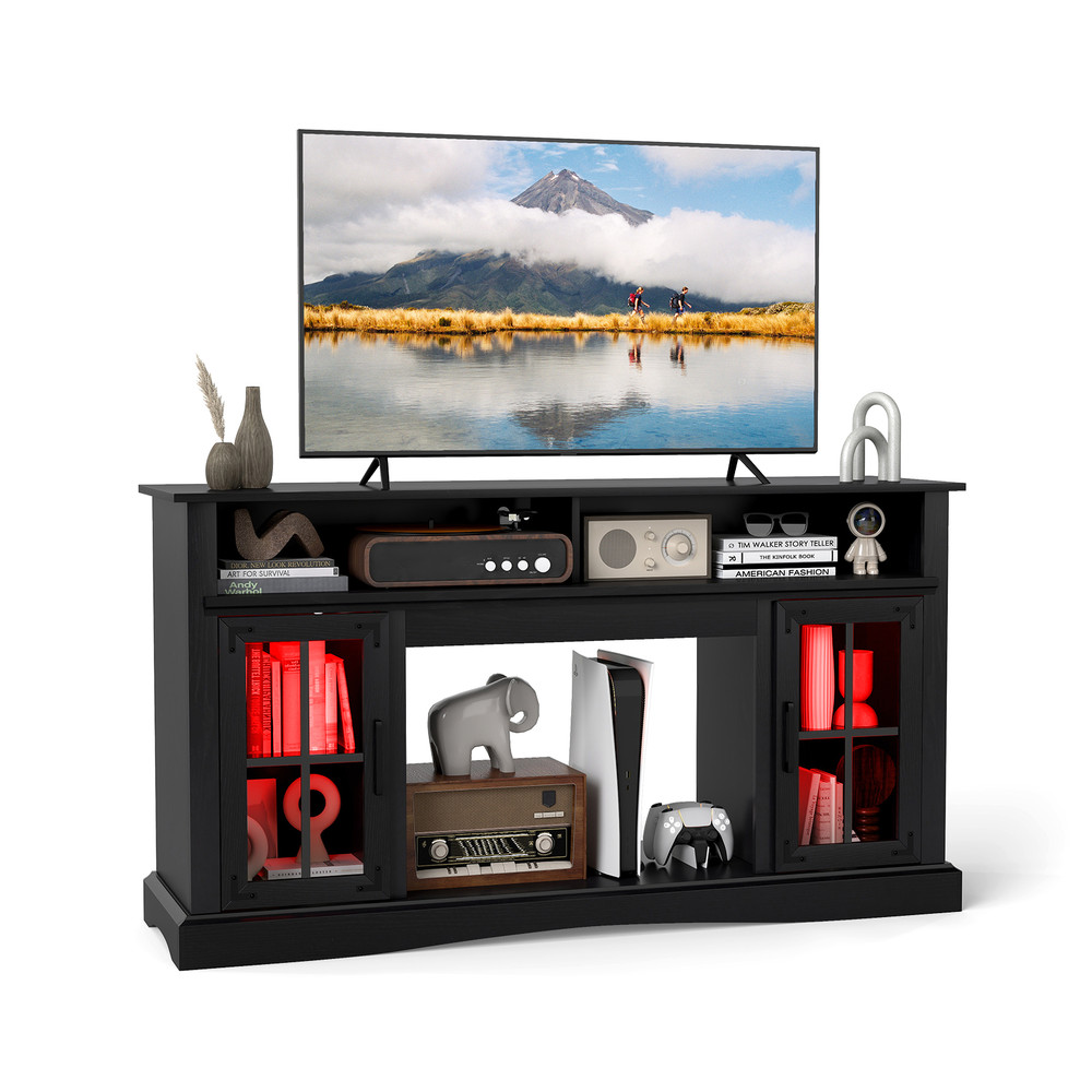 LED TV Stand with Remote Control, Adjustable Lighting & Storage for 40-65 Inch TVs