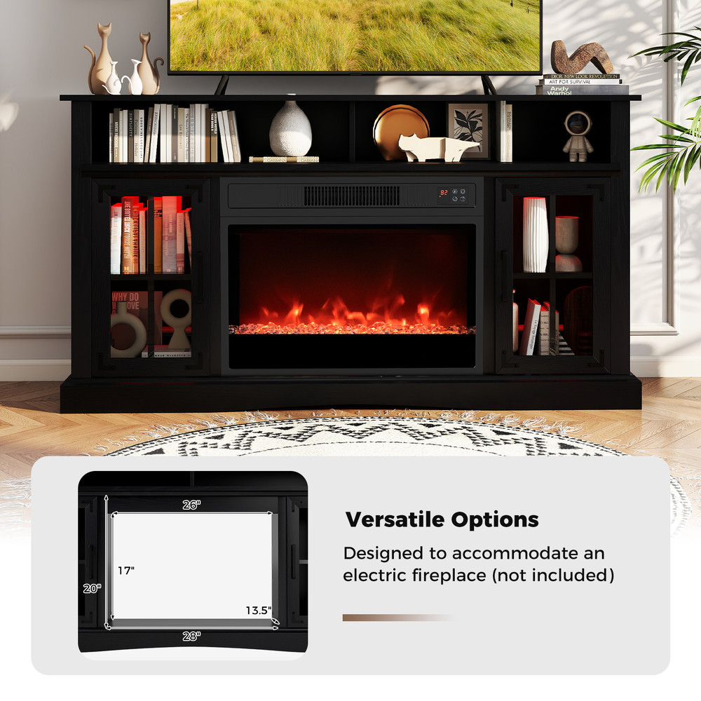 LED TV Stand with Remote Control, Adjustable Lighting & Storage for 40-65 Inch TVs