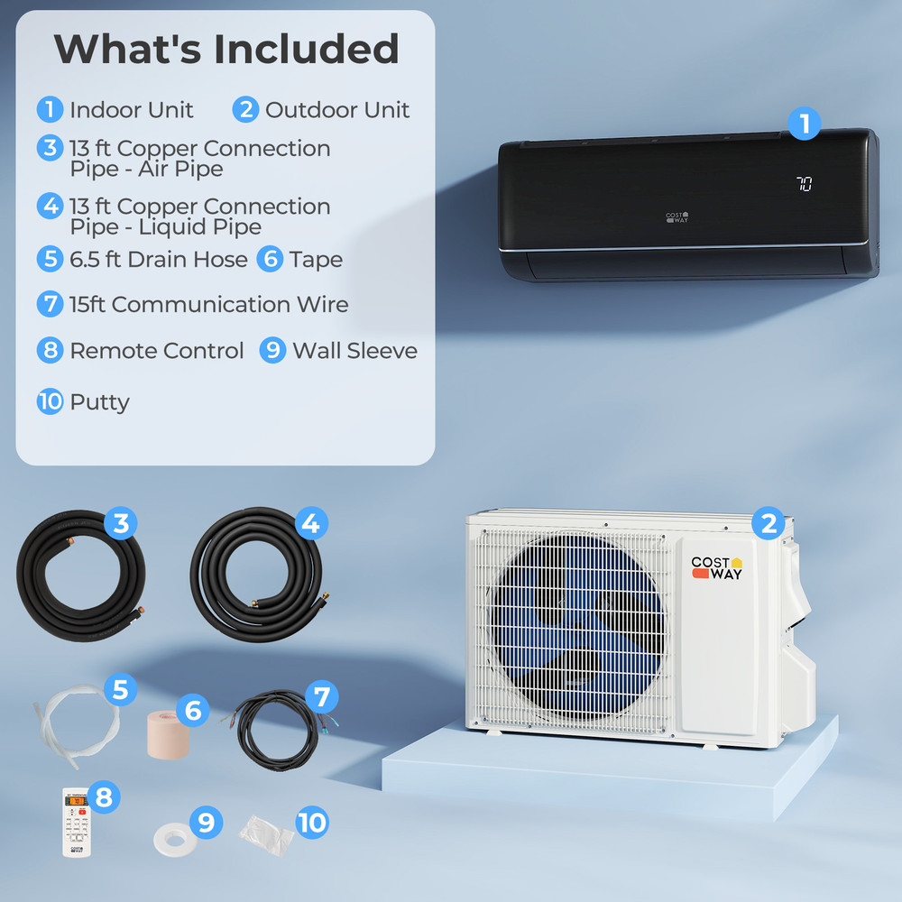 9100 BTU 205 SEER2 WiFi Mini Split AC 115V AlexaCompatible EnergyEfficient Cooling 3